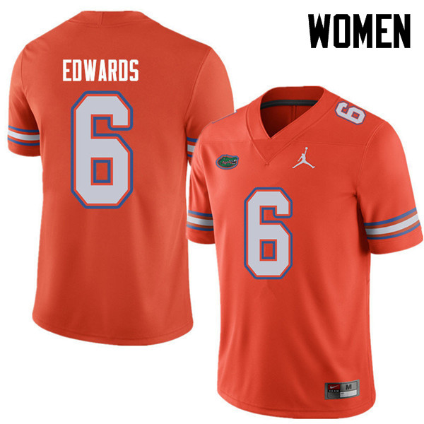 Jordan Brand Women #6 Brian Edwards Florida Gators College Football Jerseys Sale-Orange - Click Image to Close